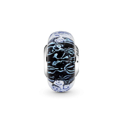 Charm Océano Ondulante De Cristal Murano Azul Oscuro - Charms Factory