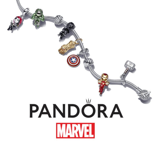 Heroes Marvel: Conjunto de Charms y Pulsera Heroica - Charms Factory